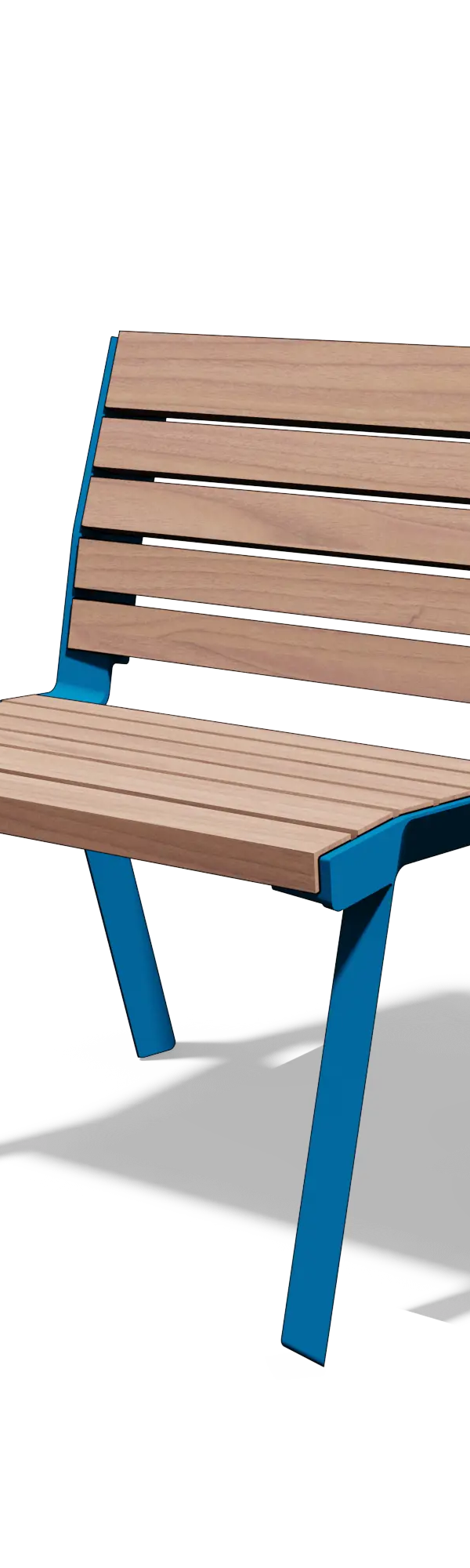 Parkstoel in hout en aluminium (0,6 m, met rugleuning)