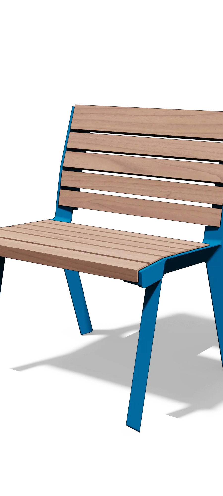 Parkstoel in hout en aluminium (0,6 m, met rugleuning)