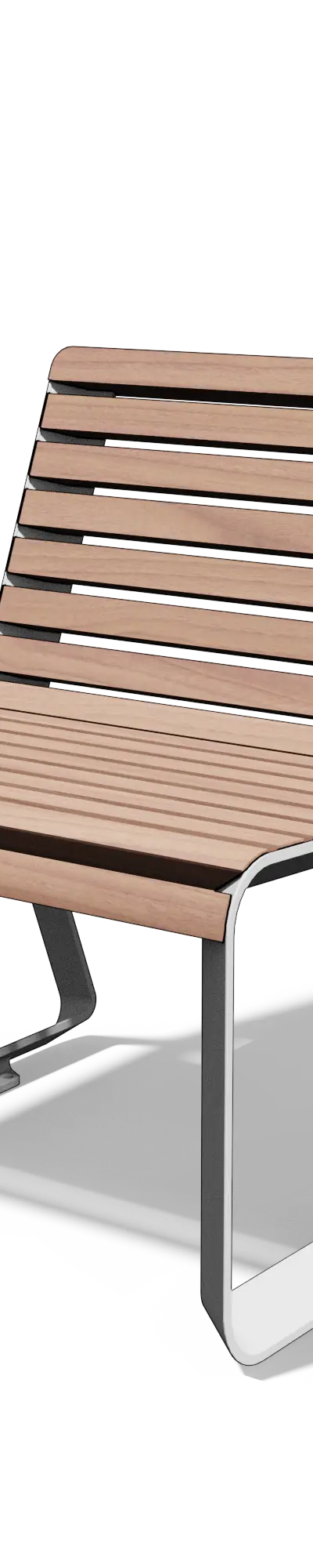 Parkstoel in hout en aluminium (0,67 m)