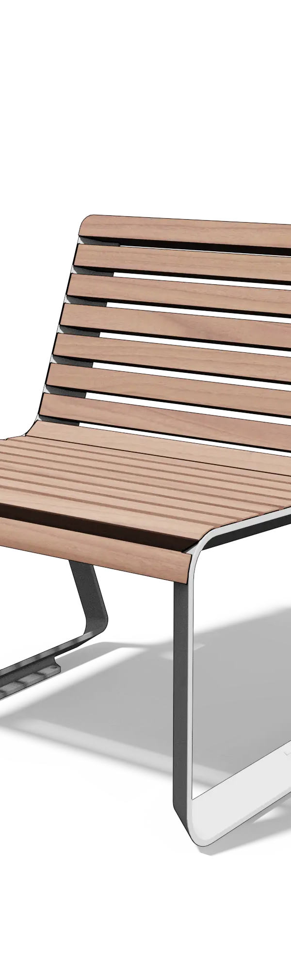 Parkstoel in hout en aluminium (0,67 m)