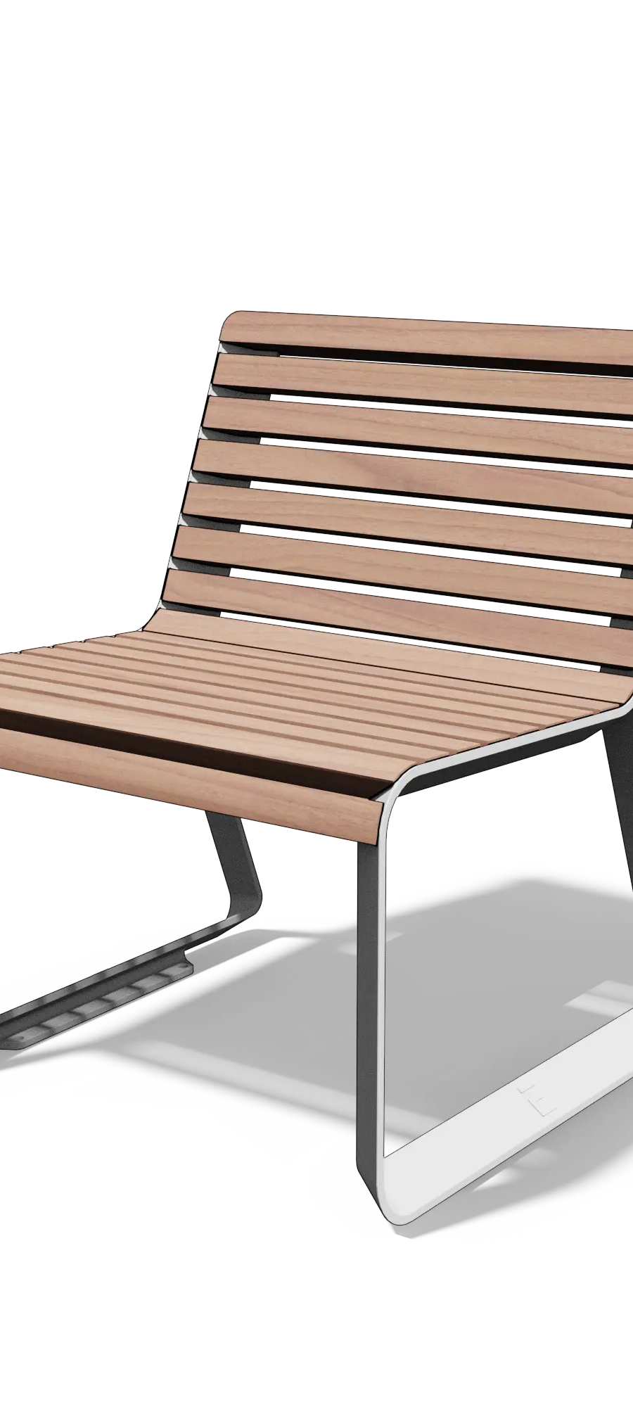 Parkstoel in hout en aluminium (0,67 m)
