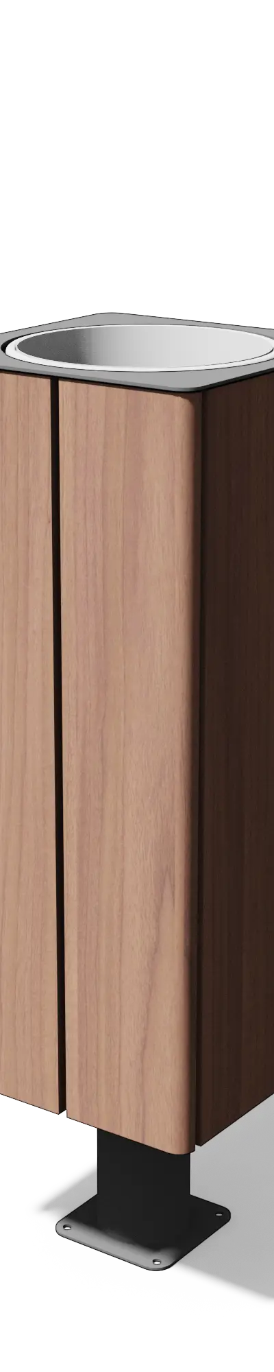 Slanke afvalbak 38 l (hout of plaatstaal)
