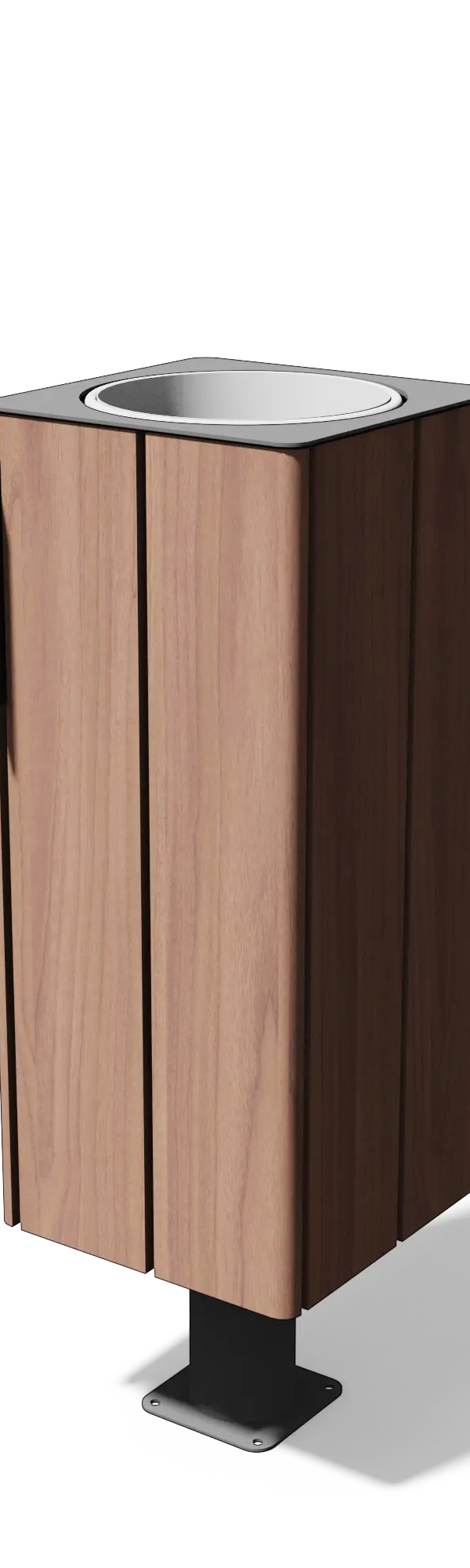 Slanke afvalbak 38 l (hout of plaatstaal)
