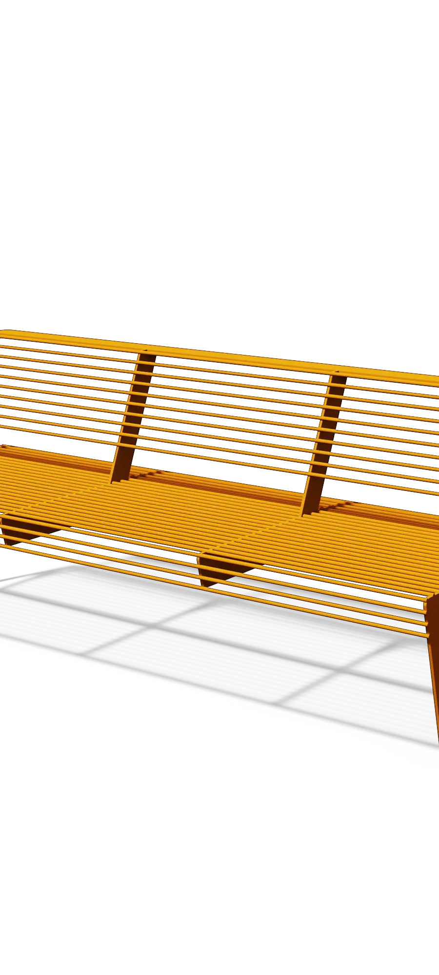 Stalen driezitbank met rugleuning (1,87 m)