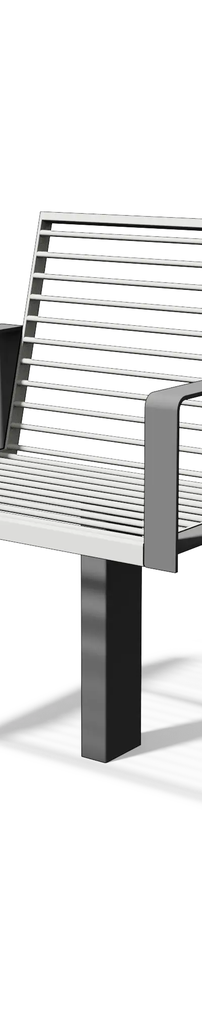 Stalen fauteuil met armleuningen (0,65 m)