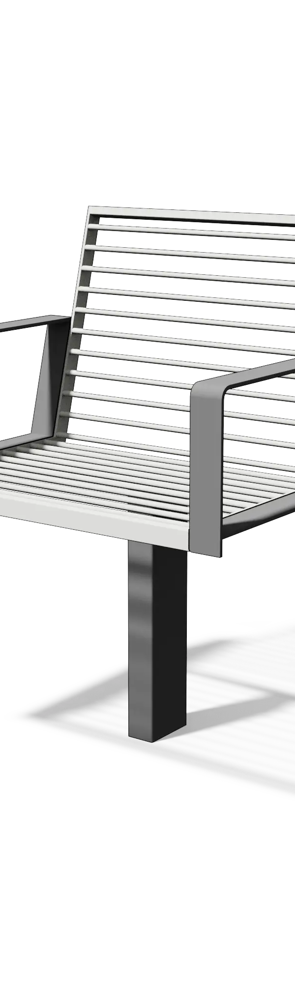 Stalen fauteuil met armleuningen (0,65 m)
