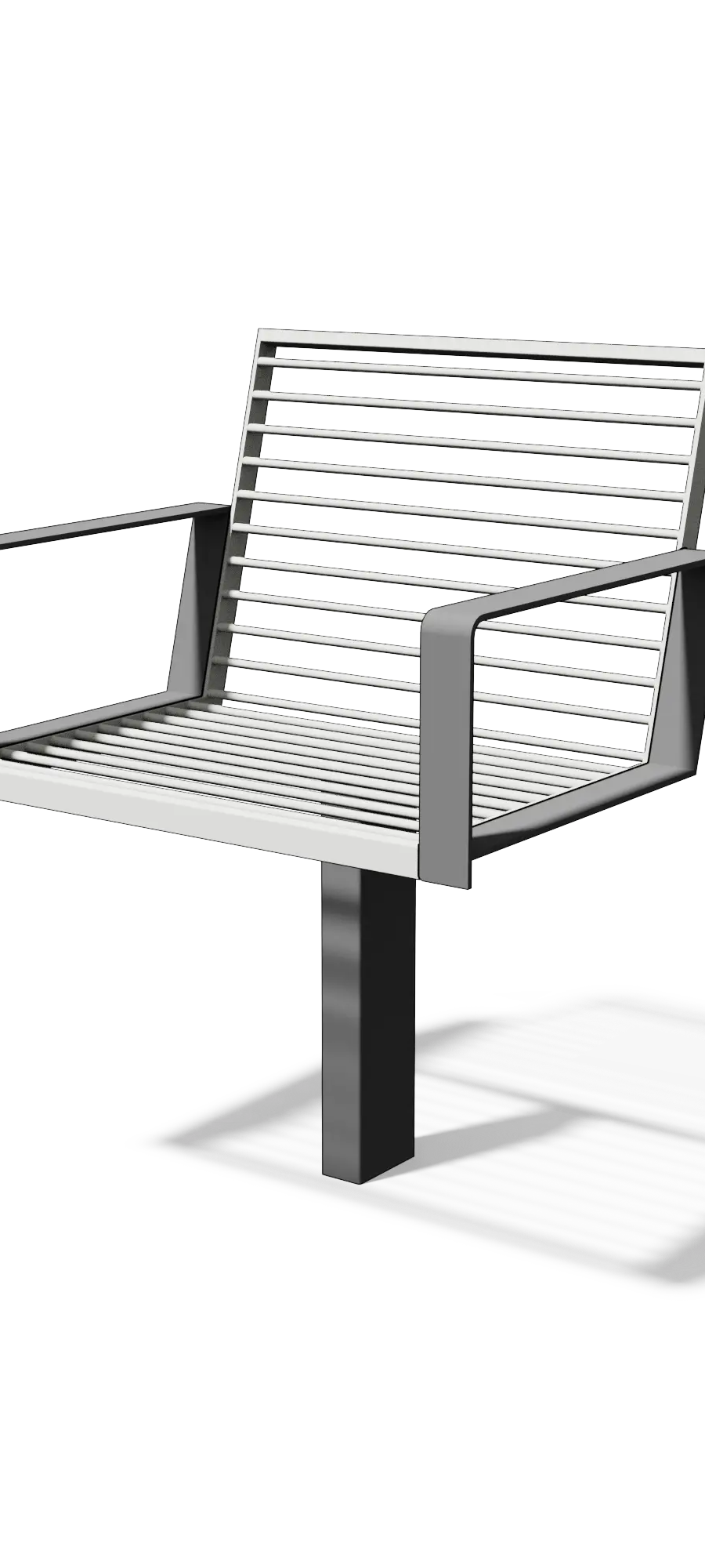 Stalen fauteuil met armleuningen (0,65 m)