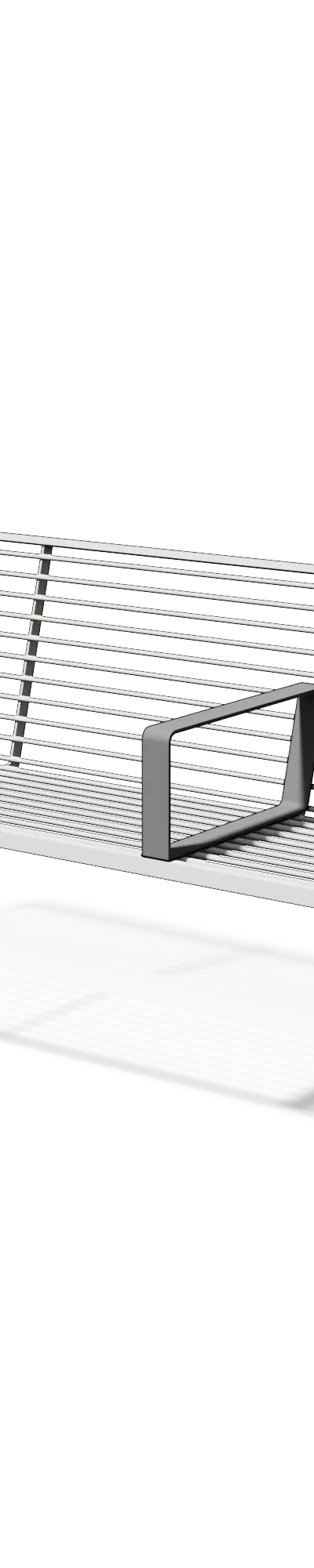 Stalen zitbank met rugleuning en armleuningen (1,85 m)