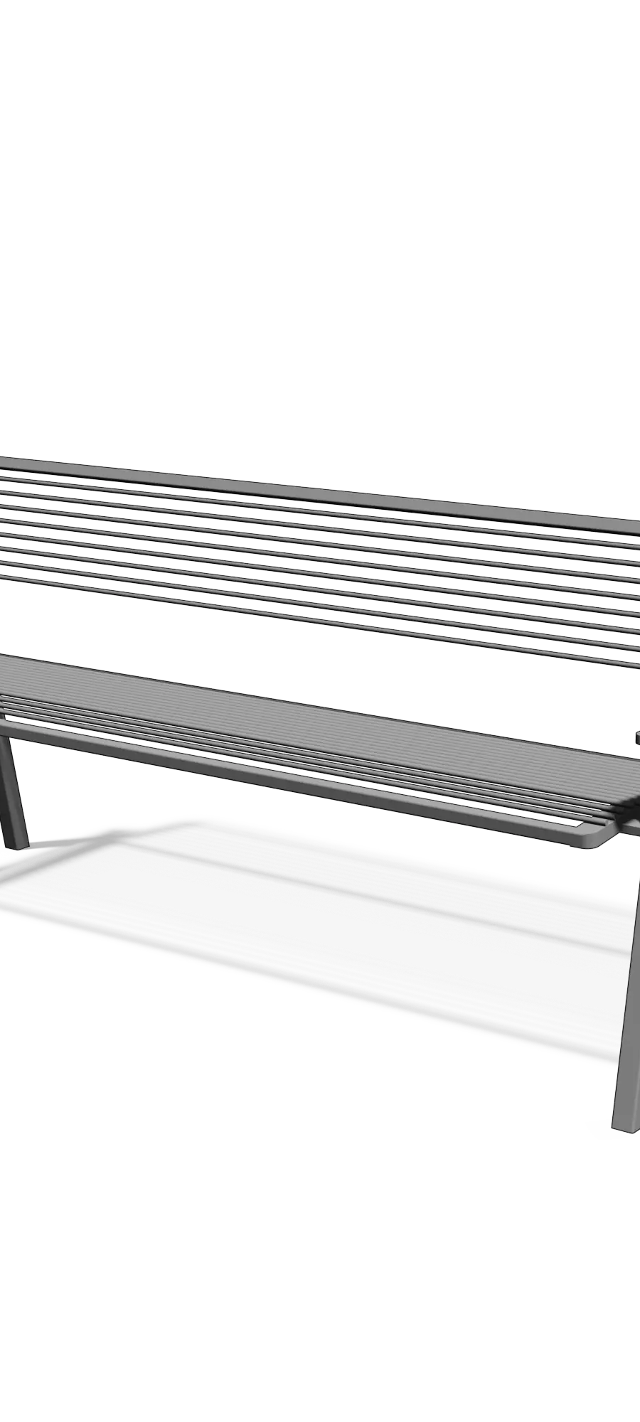 Banc en acier avec dossier et accoudoirs (1,9 m)