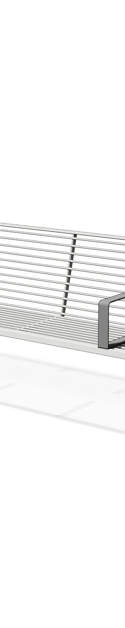 Stalen zitbank met rugleuning en armleuningen (2,15 m)