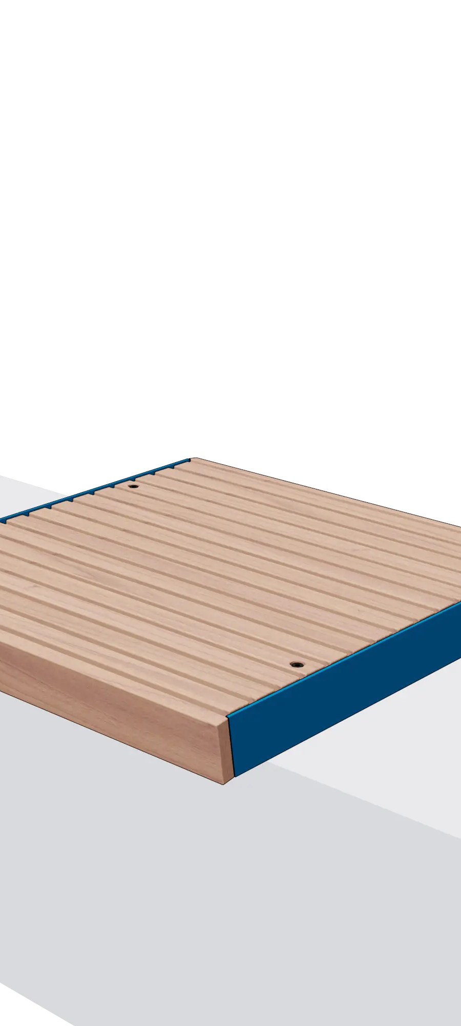 Wandzit in hout en staal zonder rugleuning (0,6 m)