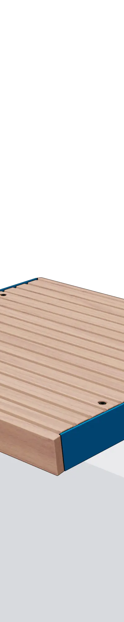 Wandzit in hout en staal zonder rugleuning (0,6 m)