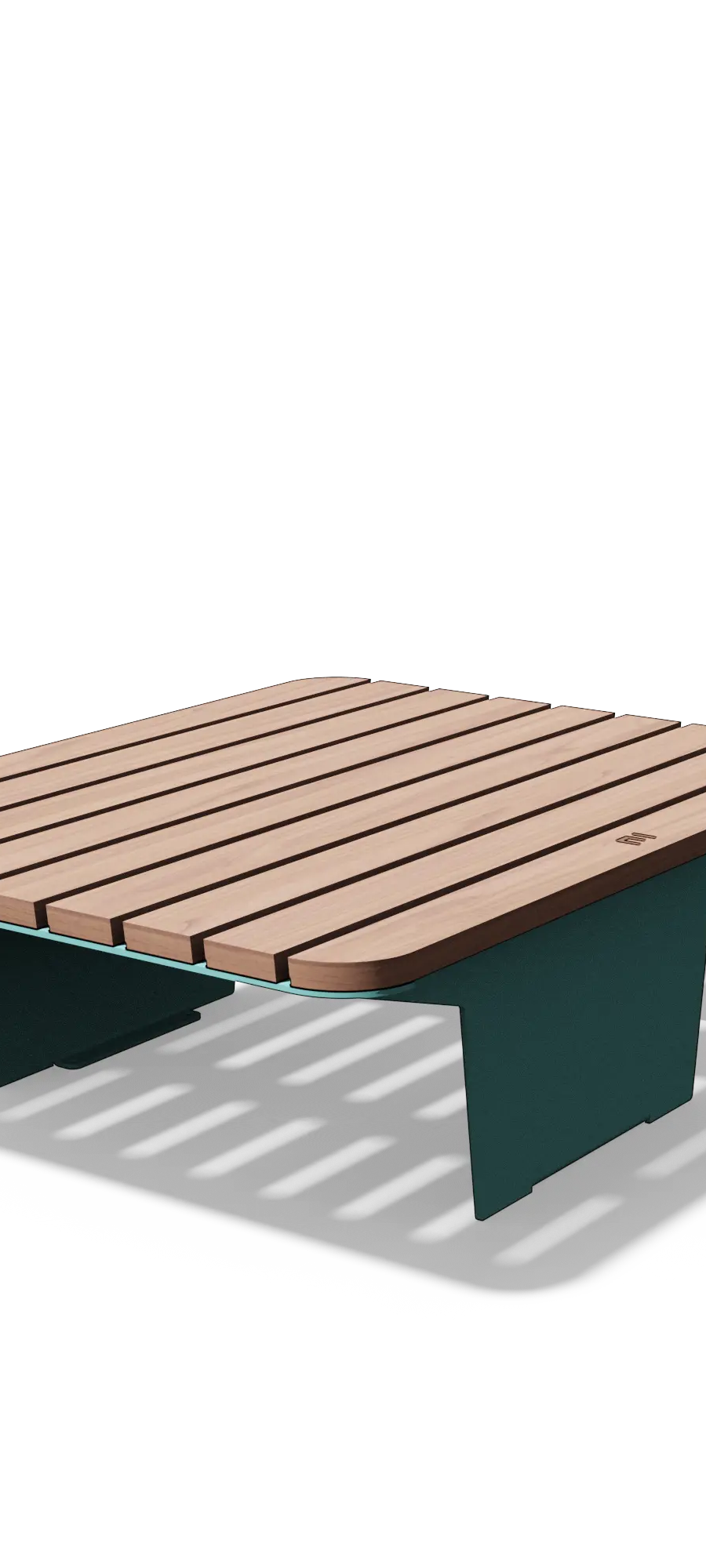 Zitbank in hout en staal zonder rugleuning (1 m)