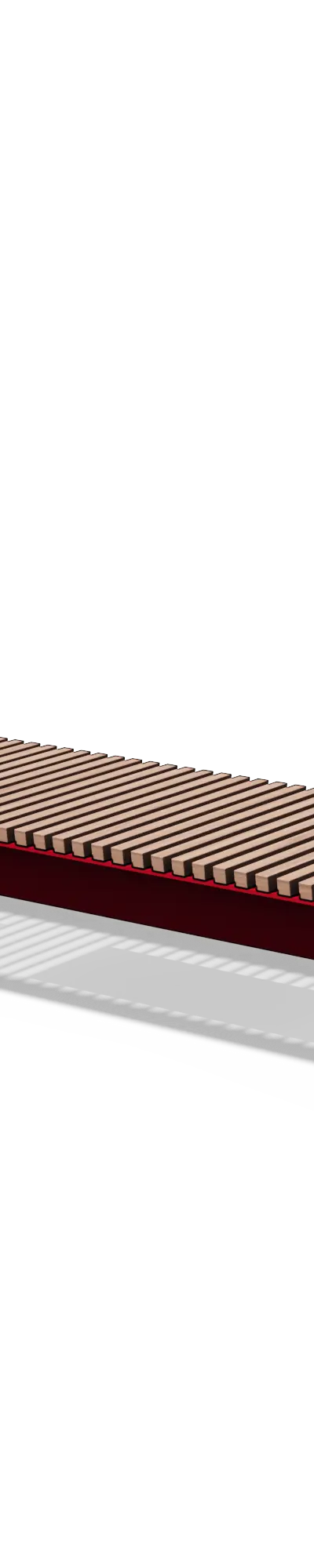 Zitbank in hout en staal zonder rugleuning (3 m)
