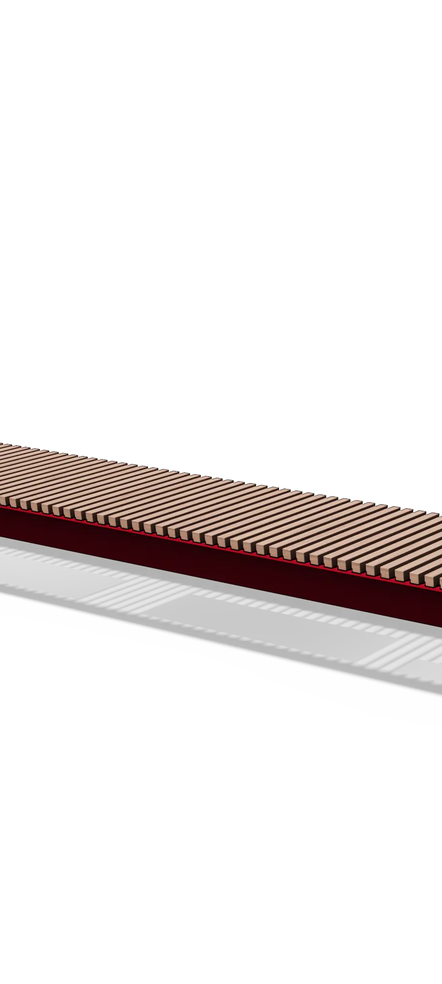 Bench in wood and steel without backrest (3 m)